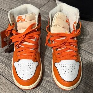 Nike Jordan Retro 1’s in Orange and White